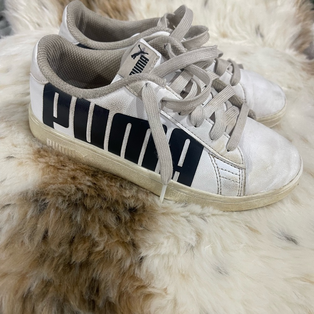 Puma Classic White and Black Kids' Sneakers